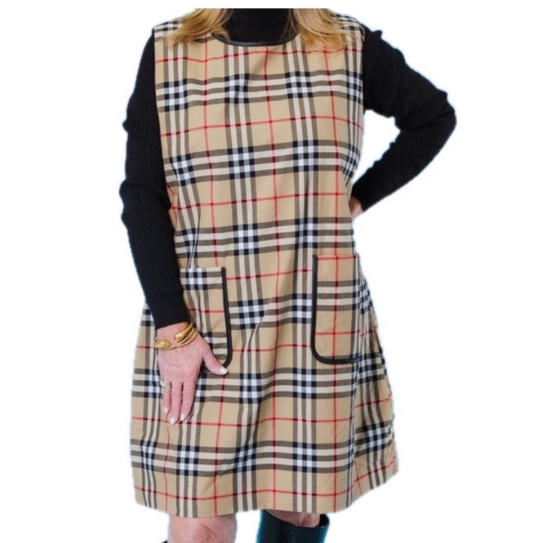 Jodifl Tan Plaid Dress With Pockets Size Small